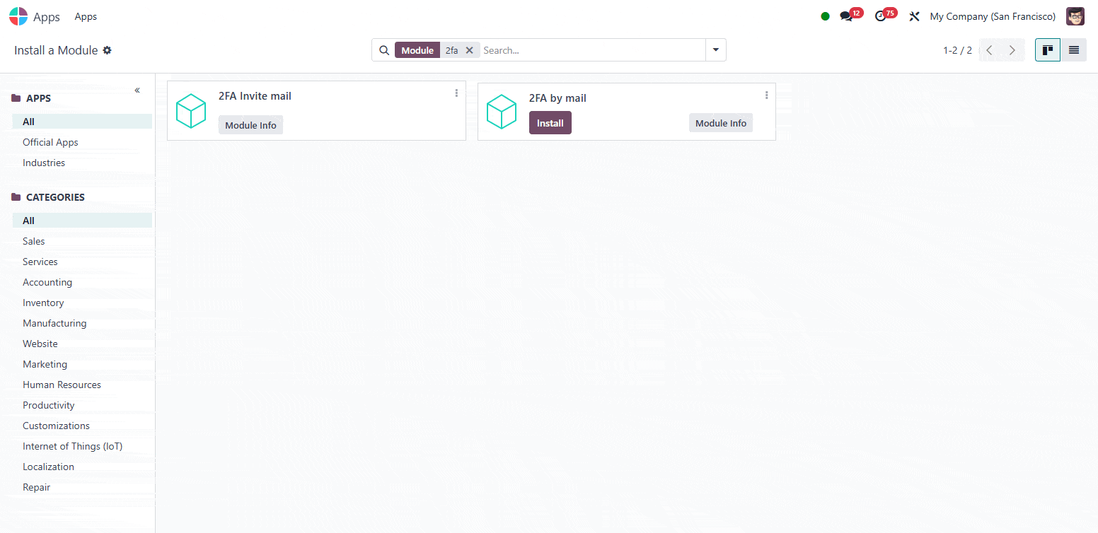 Odoo beveiliging - identiteit harden met odoo 2fa - app - odive - odoo experts collective